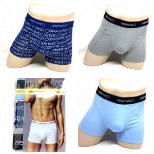 💖MEGA SALE💖 Calvin Klein 3 Pack Icon Cotton Trunk NP21670935 Men Grey Blue